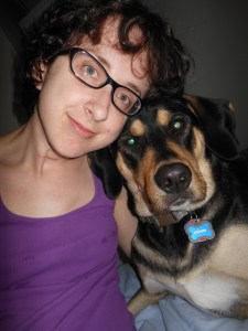 Me and Boomer after my double mastectomy